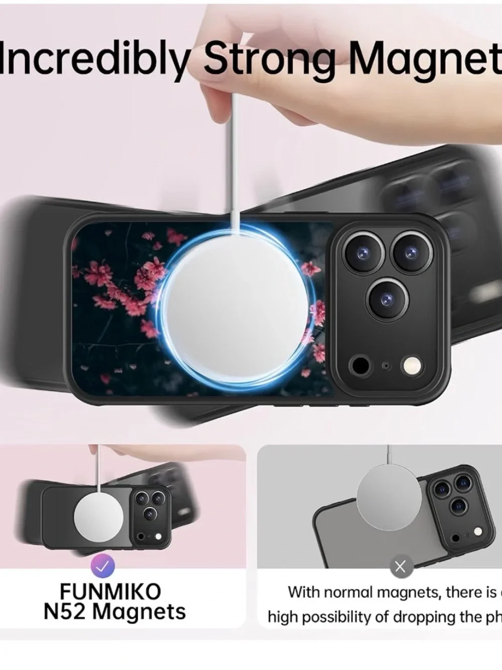 Phone case for I phone 17 PRO ,wireless charging compatible Mistic blooming plum